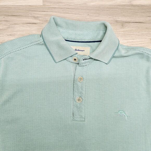 TOMMY BAHAMA Mens Teal Green Polo Shirt Small - Picture 5 of 10